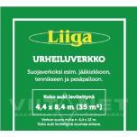 Spordivõrk 2mm-40 mm valge, mõõdud 8,4 x 4,4m silmad avatud olekus. Sisaldab kinnitusnööre